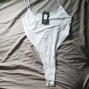 White XL High Cut Out Fashion Nova Body Suit